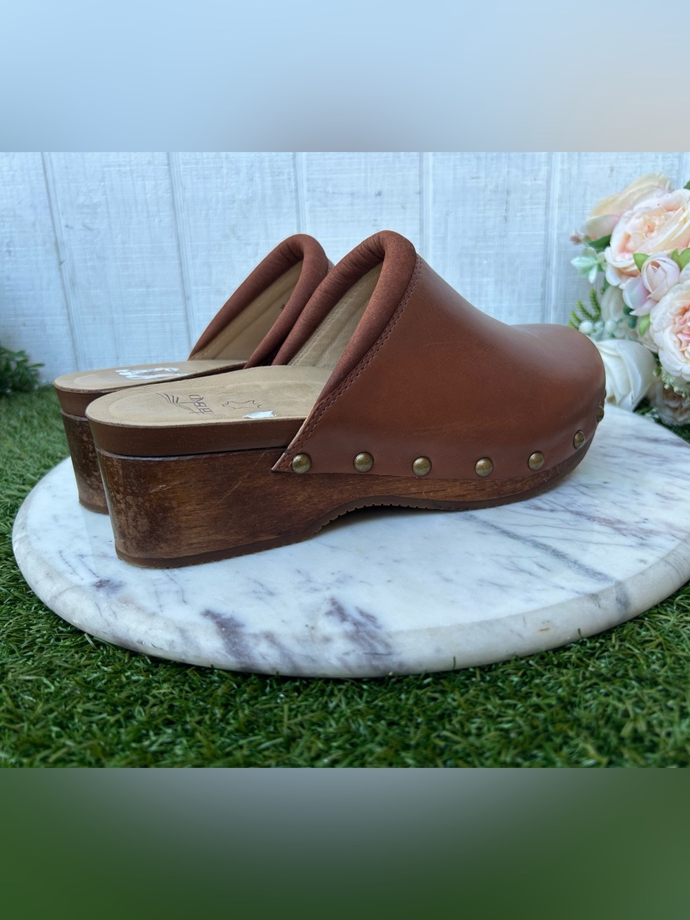 Dansko Andie 
$220 women size 37 US 6-6.5 gently used
Color Tan Calf Mule - Picture 10 of 16